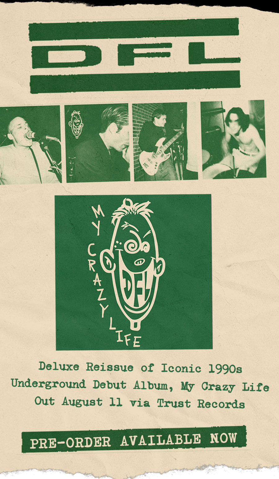 DFL My Crazy Life 1/2 Green & 1/2 Green Vinyl LP - Trust Records