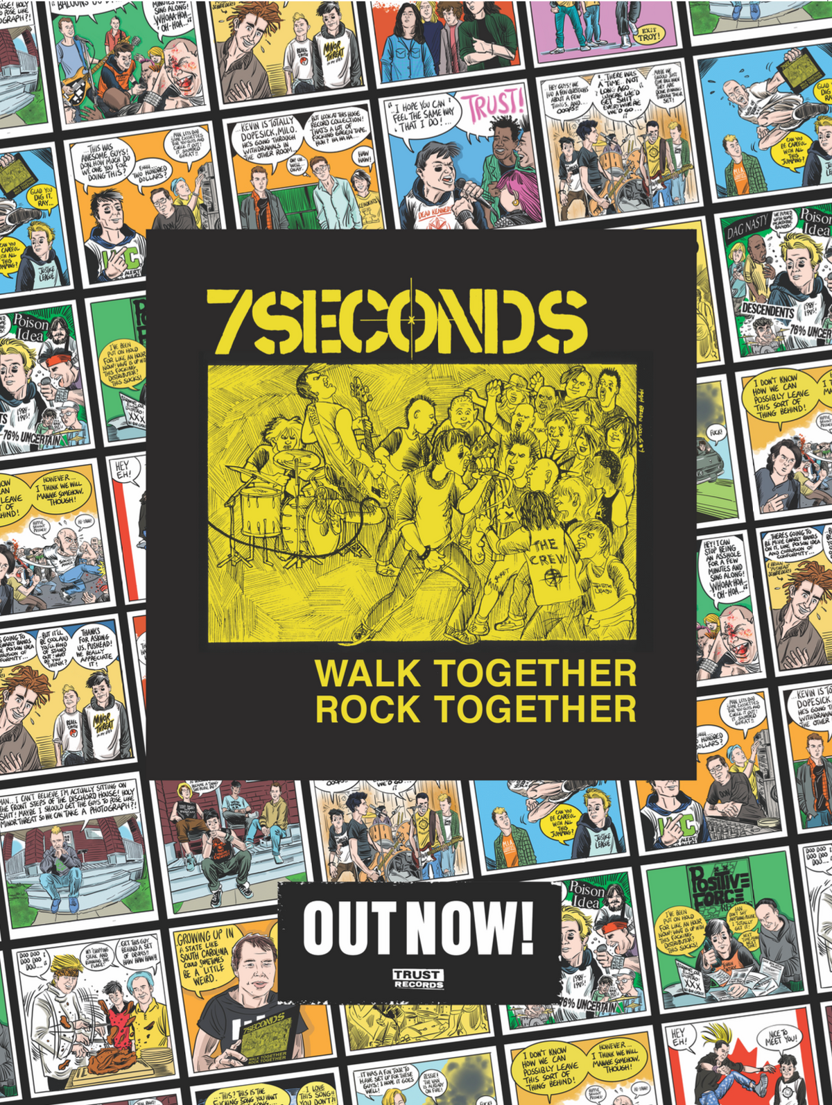 7 Seconds Walk Together Rock Together 18&quot; X 24&quot; Poster