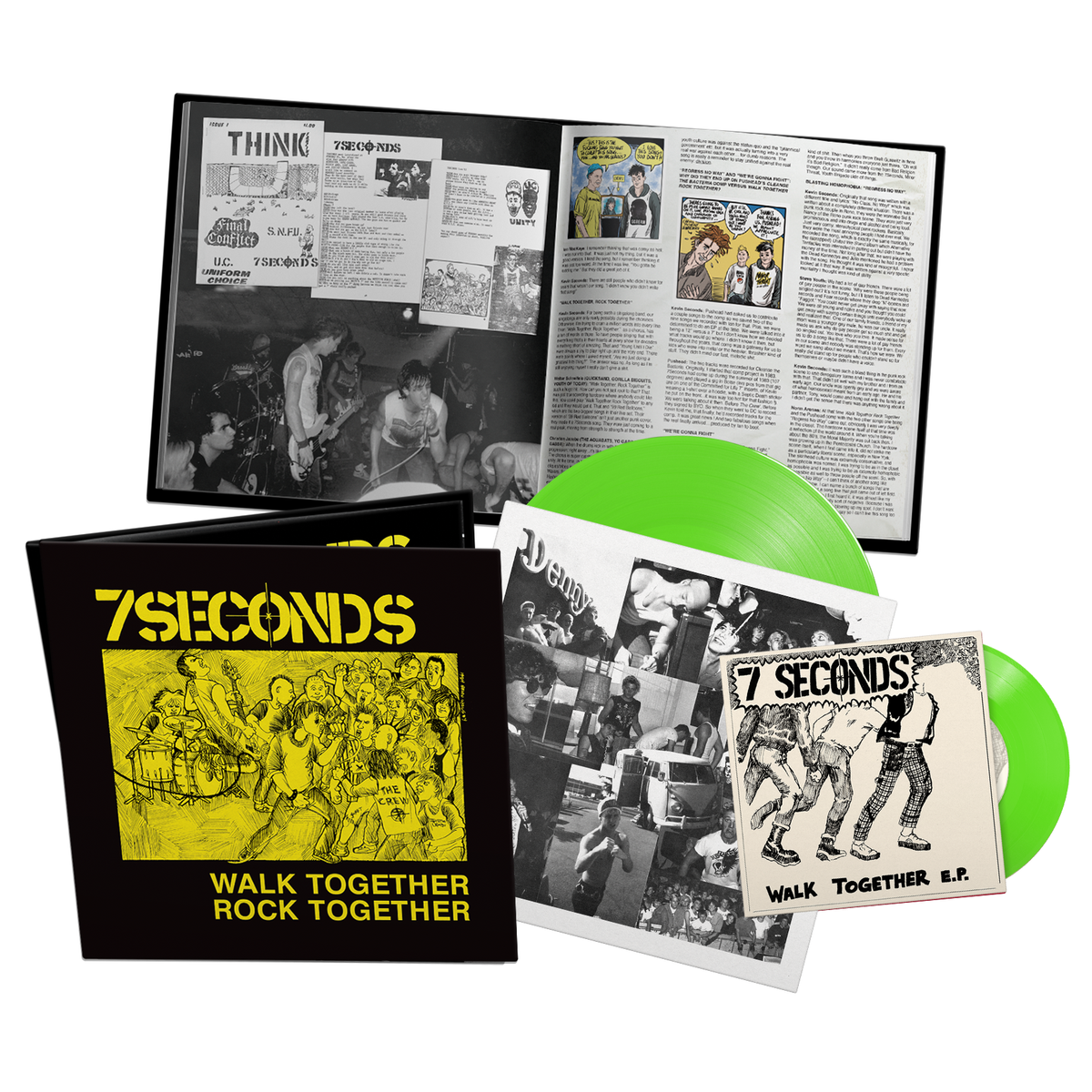 7 Seconds Walk Together Rock Together Green Vinyl LP