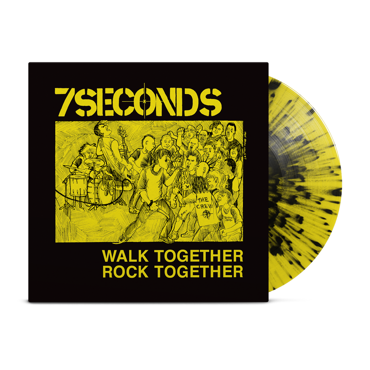 7 Seconds Walk Together Rock Together Yellow W/ Black Splatter  LP